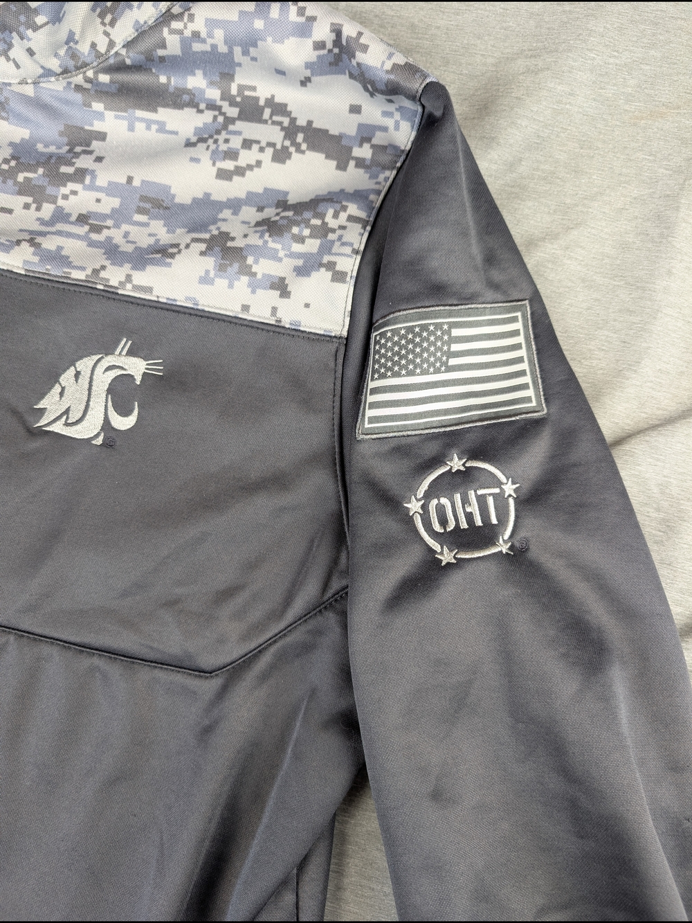 Colosseum Washington State Cougars OHT Jacket Men's XL Camo Grey Zipper Pockets - Picture 4 of 7